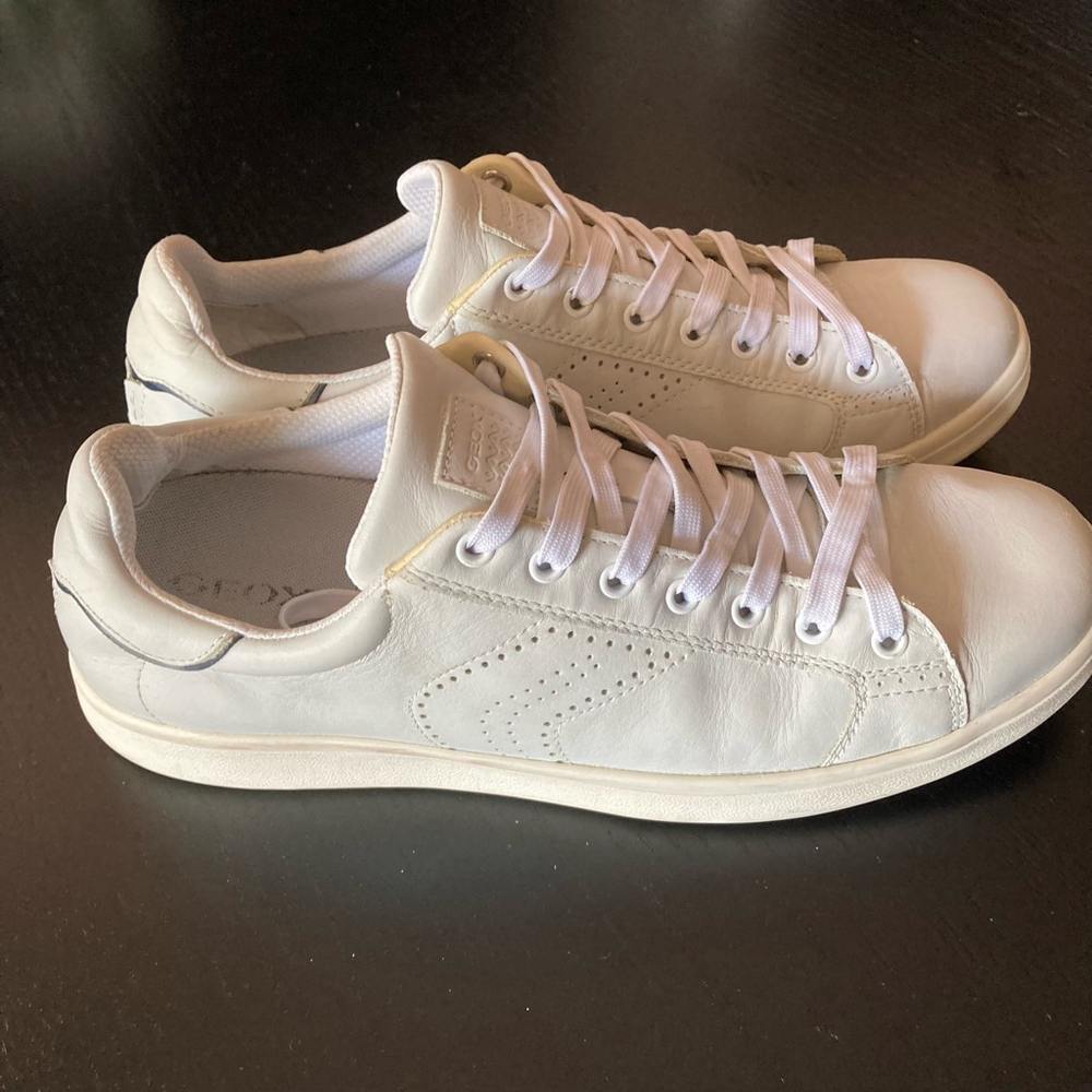 Unisex GEOX RESPIRA Leather Sneakers White Casual Shoes SIZE 12 US - Picture 12 of 14